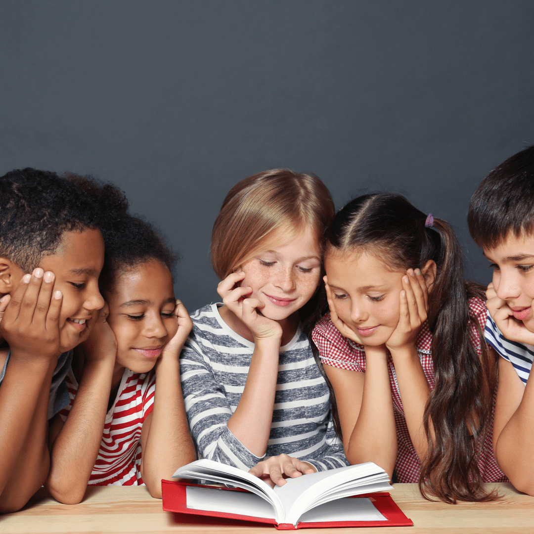 Group of kids enjoying a story